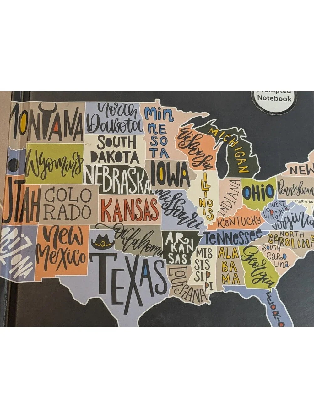 Adventure Awaits My Travel Journal USA Map Prompted Hardcover Notebook